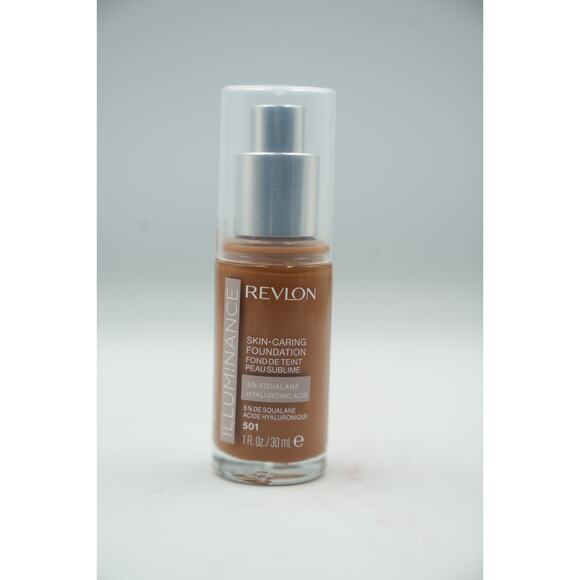 Revlon Illuminance Skin-Caring Foundation 605 + 501 1oz Duo Pack 5% Squalane - Picture 6 of 12